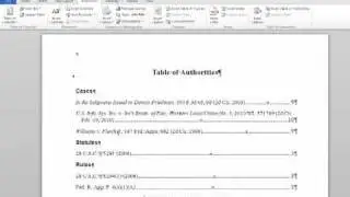 Table of Authorities Demo