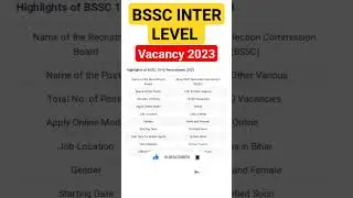 bssc 10+2 new vacancy 2023 | new notification bssc(inter level) #bssc #bsscinterlevel #shortsfeed