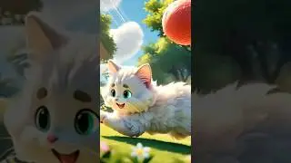 Cute Cat in Jungle #cutecat  #animated #jungle #shorts #babycartoon