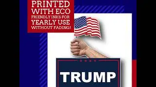 VictoryStore Trump Yard Sign USA Flag, 21 inch x 18.6 inch, Set of 10