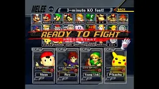 Super Smash Bros. Melee - Battle #79: Ness vs Roy vs Young Link vs Pikachu