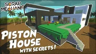 PISTON HOUSE with SECRET ROOMS! - Scrap Mechanic Gameplay Viewer Creations!