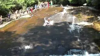 Sliding Rock - Mount Pisgah, NC. - Man slides into 3 ft of Water! ouch!