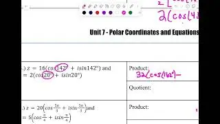 Multiplying and Dividing Complex Numbers in Polar (Trig) Form Precalc Unit 7