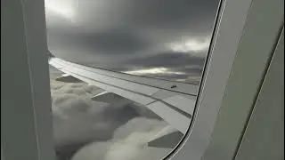 A320NEO Descent Flap Extension in Thunderstorm.