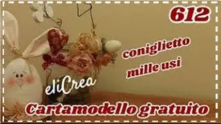 612 🎀 CONIGLIETTO segnaposto Porta foto e altr mille usi - CARTAMODELLO GRATUITO -  eliCrea
