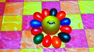 ASMR Beautiful Smile Balloon and Water Colorful of Mini Rainbow Balloons Pop Reverse Satisfying