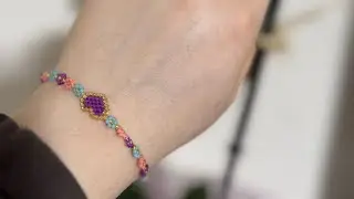 Kalpli &ccedil;i&ccedil;ek miyuki bileklik/beaded bracelets