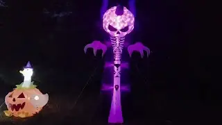 Elegear 10FT Halloween Inflatable Blow Up with Motion Activated Screaming, 8 Mode Color Changing Lig