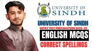 English MCQs Solved ✅ | Correct Spellings 📚 | University of Sindh Entry Test Preparation 2025🎓