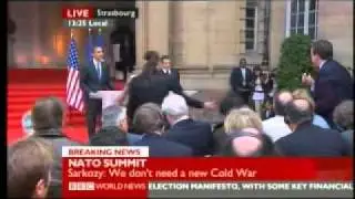 Nato Summit 2009 - Sarkozy Obama Press Conference 2 of 3 - BBC World News Reports