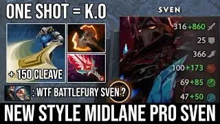 NEW Style Midlane Sven + 150 Cleave Damage with Battle Fury & Bloodthorn Ez Deleted Meepo DotA 2
