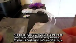 Aliexpress RGB TCS34725 Color Sensor and MAG3110 3 Axis Compass Magnetometer Unboxing