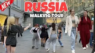 🔥 Hot Evening Life in Russia Moscow WalkCity Tour, Russian Girls & Guys HDR | Moscow Evening walk 🔥