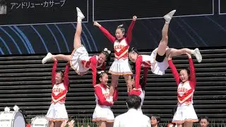 万博ブラスエキスポ  箕面自由学園チアリーダー部がアメリカパビリオン前でパフォーマンス 2025.5