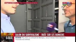 Interview en direct de B&uuml;nkl sur la cha&icirc;ne LCI le Vendredi 9 juin 2023 au Survival Expo.