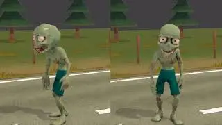 Breath cycle lowpoly cartoon zombie