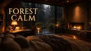 Forest Cabin Rain &ndash; Cozy Fireplace Bedroom for Reading, Writing & Sleep Prep