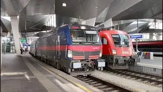 Abfahrt eines ÖBB Nightjet in Wien Hbf.