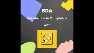 Introduction to BE computer engineering sem-7 (CBCGS) syllabus (Subject-BDA) | MU