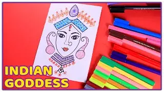 Indian Goddess Texture Drawing | Simple Lord Pencil Drawing/God Sketch-pen Drawing