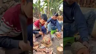 Wettbewerb: Rindenentfernen von Holz #Arbeit #Holz #Talent