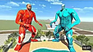 FRANKLIN BECOME GIANT RED LAVA TITAN MONSTER TO KILL ICE TITAN MONSTER IN INDIAN BIKE