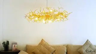 Modern Gold Tree Branch Chandelier