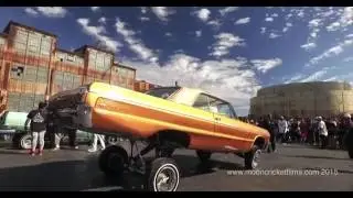 100% drone 4K footage of dancing cars/King of the Streets Low Rider Show in San Francisco.