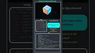 3D Rotating Cube in CSS | HTML CSS Animation Project ✨