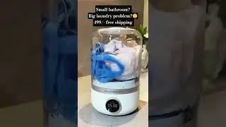 Small bathroom? Big laundry problem?😲 #laundry #washingmachine #machine #gadgets #gadgests #clothes