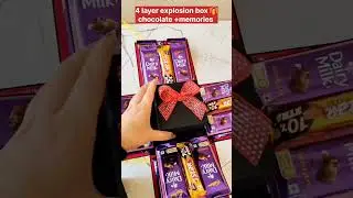 4 layer explosion box with chocolates 🍫 💖 and memories | Handmade Gift #shorts