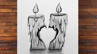 How to draw Couple Candle || Love Candle Drawing || Easy Drawing Tutorial
