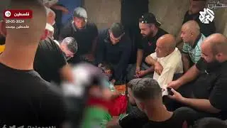 لحظة تشيع جثمان الأسير المحرر فاروق أحمد الخطيب في قرية أبو شخيدم برام الله