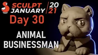 Sculpt January 2021 Day 30 - Animal Businessman // Blender Timelapse