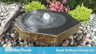 Basalt Birdbath Fountain | Elegant Stone Water Feature for Gardens
