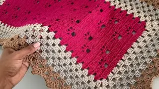 Bico de acabamento Patinha, para tapete de croch&ecirc; aula passo a passo completa