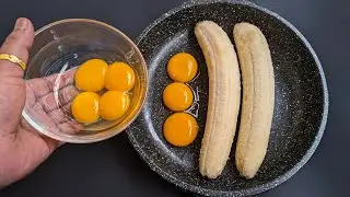 Egg + Banana = Magic! 5-Min Simple Breakfast Recipe | Cheap, Delicious & Easy Snack Idea