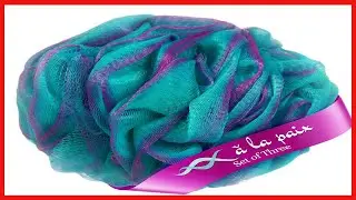 Loofah Bath Sponge XL 70g Set of 3 Tropical Colors by &Agrave; La Paix -Soft Exfoliating Shower Lufa