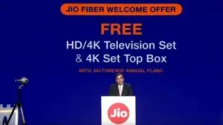 Jio fiber welcome offer & plan free 4k TV & set top box | 1gb Internet speed