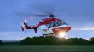 DRF Luftrettung - Landung Christoph 51 - D-HJJJ - BK 117 - Flugplatz Pattonville / Kornwestheim