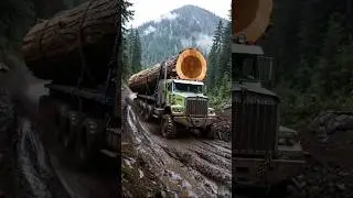 Extreme Muddy Road and Log Haul #logging #truck #haul #monstertruck #timber #Timberland