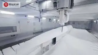 5-axis cnc machine for boat foam plug milling and yacht mould making #cncmachine #boatplugmilling