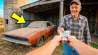 POV ASMR Car Restoration: 1968 Dodge Charger Barn Find Hidden Under Farm Silo for $500!