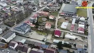 Żuromin 26.02.2022. Miasto Żuromin z lotu ptaka. Żuromin z drona. Wysokość 120 m. rozdzielczość 4K