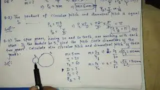 Lec. -48 Module, Circular pitch and diametral pitch in gear train @Banoclip 
