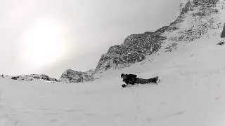 Climber slips down Snowdon snowfield on Y Lliwedd