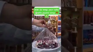 Cake wrapping like a pro with cling film. #cake #cakewrap #cakewrapping