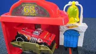 Hot Wheels Downtown Fire Station Spinout NEW 2018 Hot Wheels Play Set! Hot Wheels City