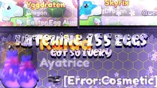 Hatching 155 shadow queen bee eggs, GOT ERROR COSMETIC|Dragon adventures, roblox🍯😱